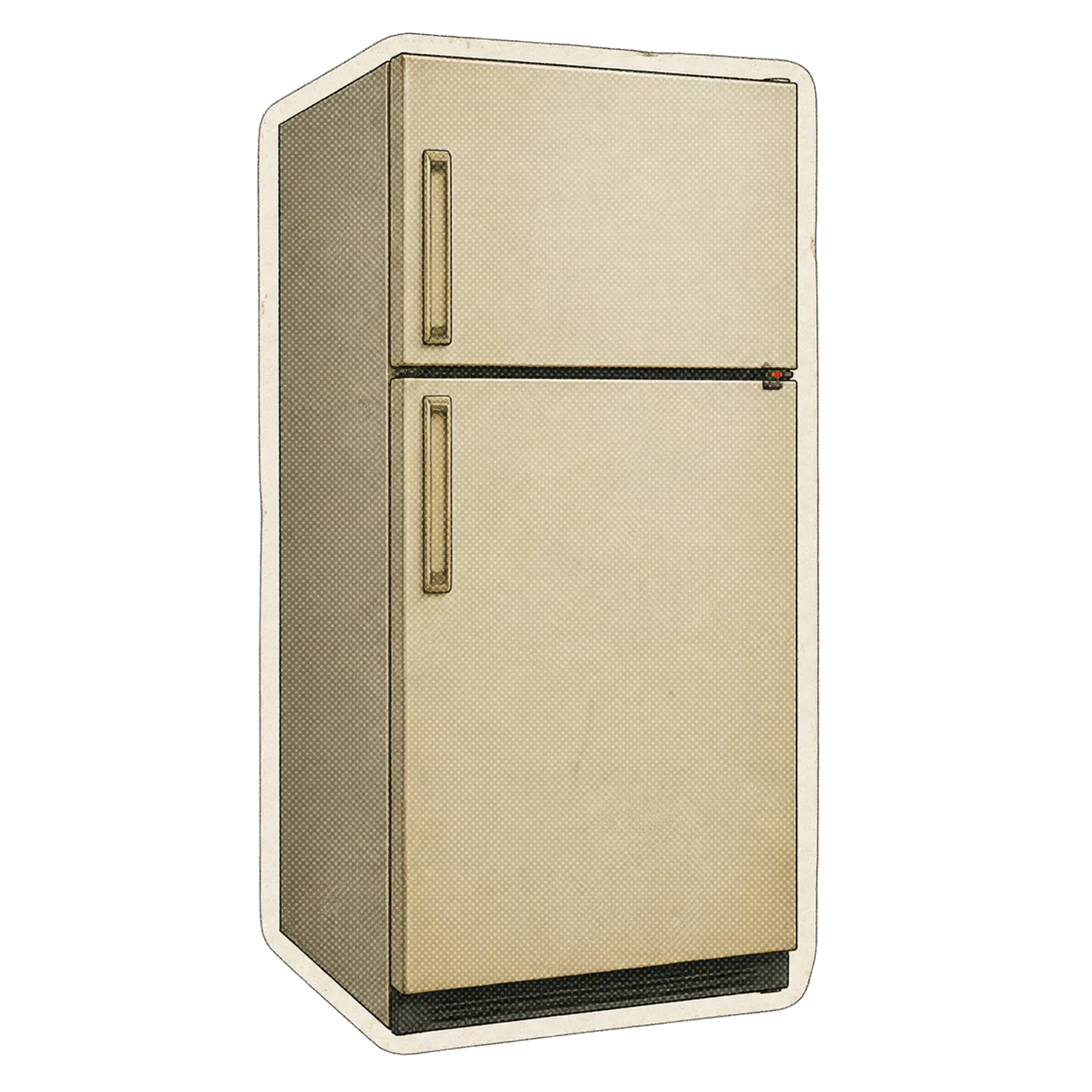 Old beige refrigerator sticker