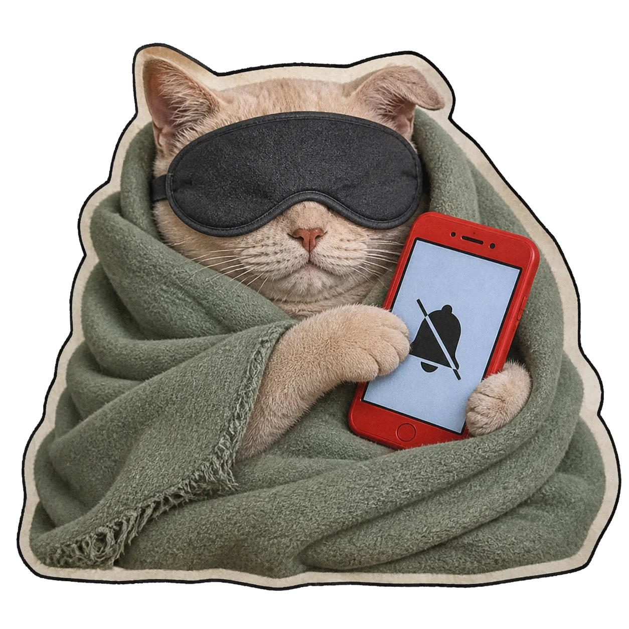 The Text Cat mutes the group chat and goes back to sleep